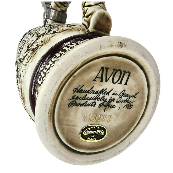 Vintage Avon Beer Stein Cattle Drive Chuck Wagon Scene Pewter Lid JE380 - Picture 6 of 9